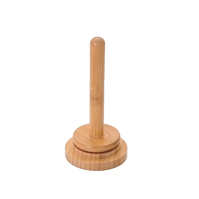 Patchwork with Busyfingers natural timber rotating yarn butler for tangle-free knitting and crochet projects.