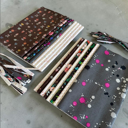 Patchwork with Busyfingers 8-piece fat eighth cotton fabric pack featuring assorted slate and granite floral prints