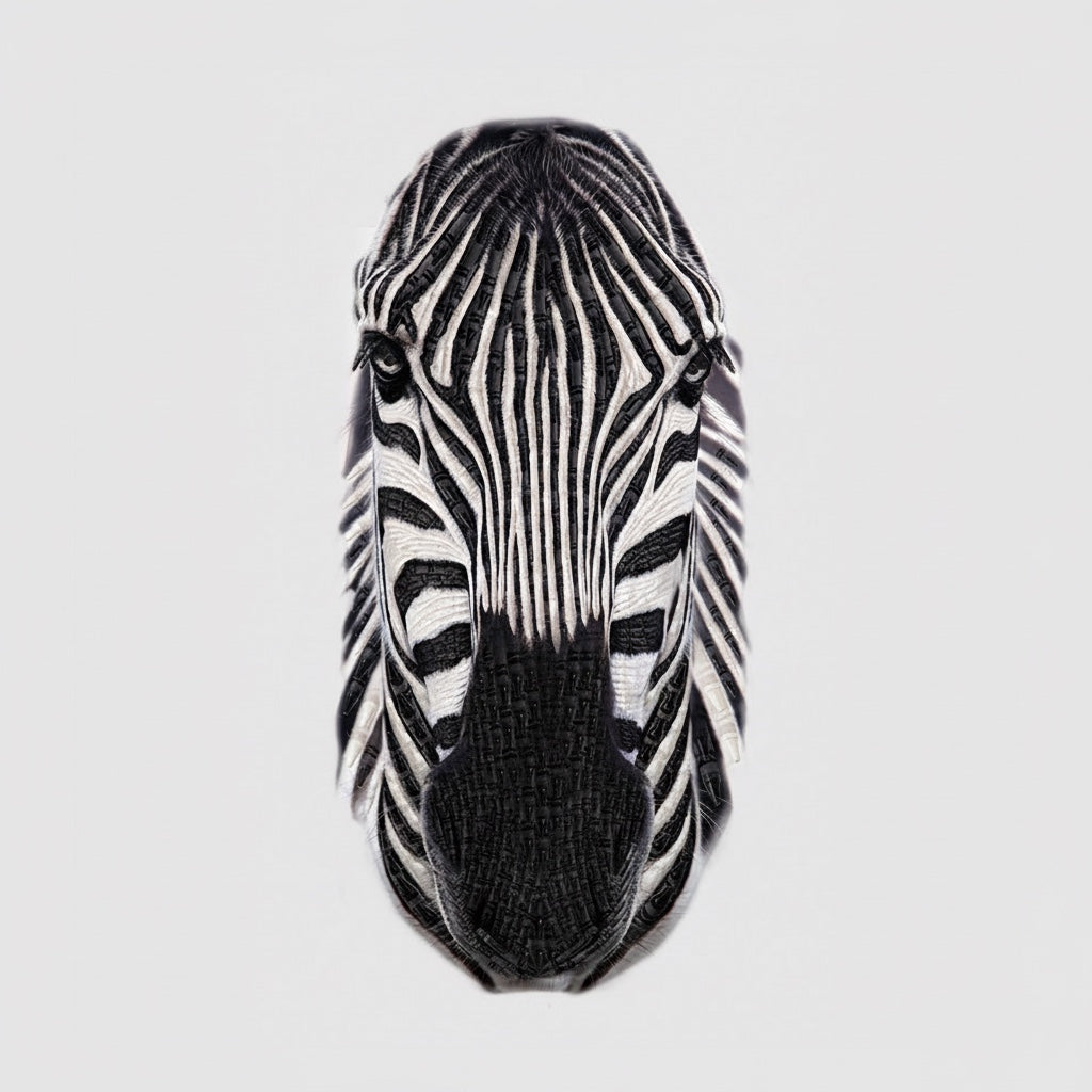 Patchwork with Busyfingers It's a Crayola World zebra fabric panel featuring a detailed black and white zebra head