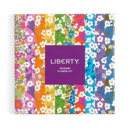 Patchwork with Busyfingers Liberty Classic Floral Origami Flower Kit with colourful floral patterned paper sheets.