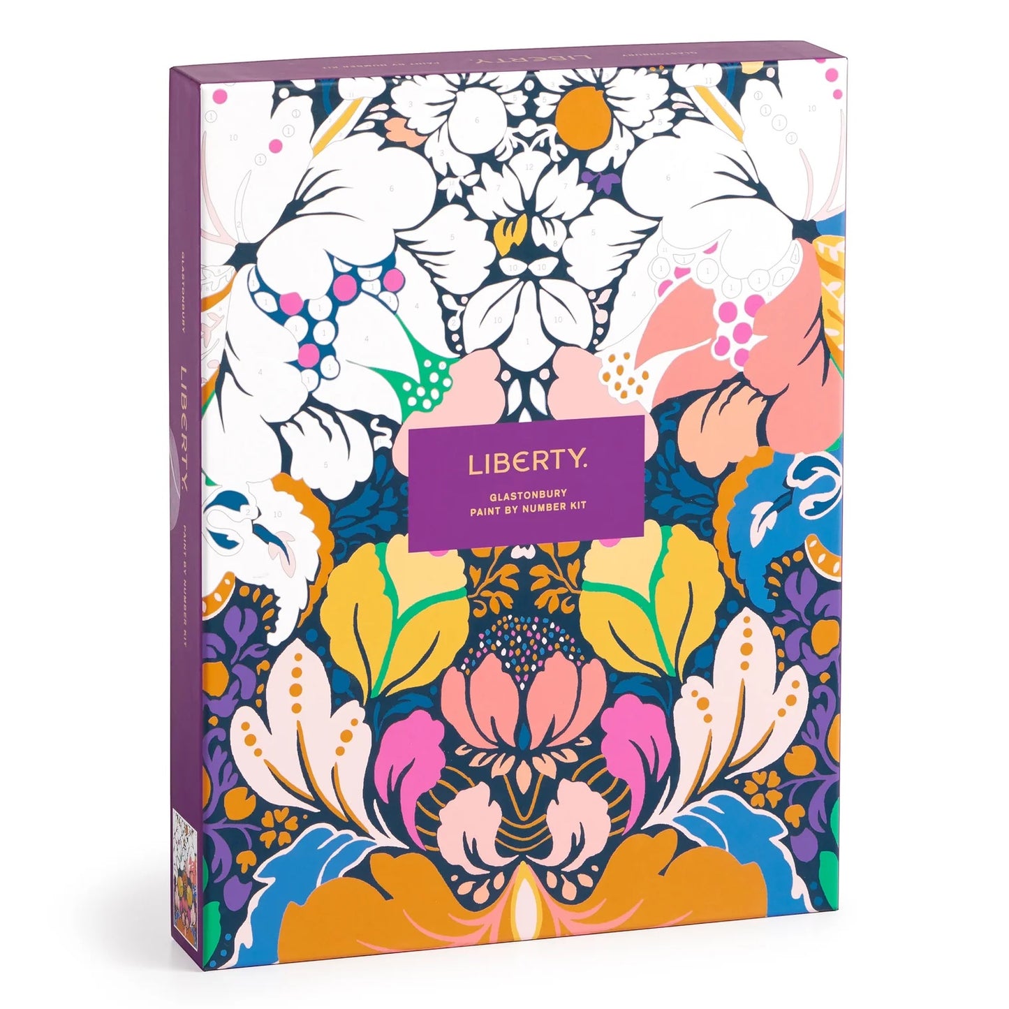 Patchwork with Busyfingers Liberty Glastonbury Paint by Number Kit with vibrant floral pattern and numbered sections.