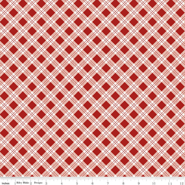 Bee Plaid Scarecrow Barn Red
