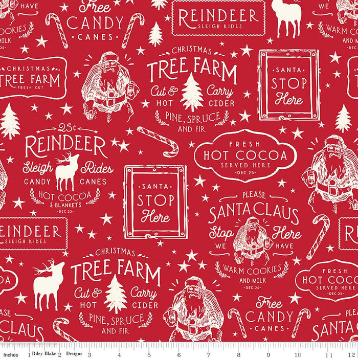 Old Fashioned Christmas Icons Red