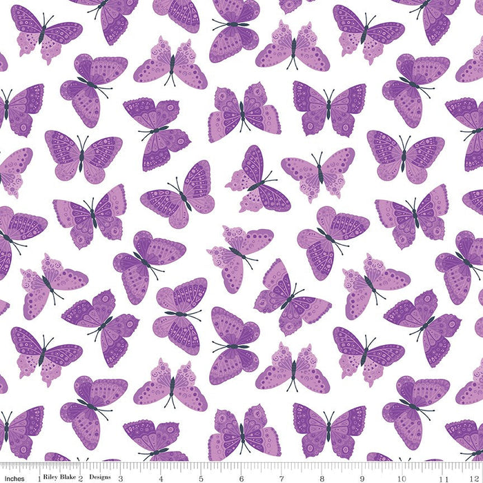 Strength in Lavender Butterflies White