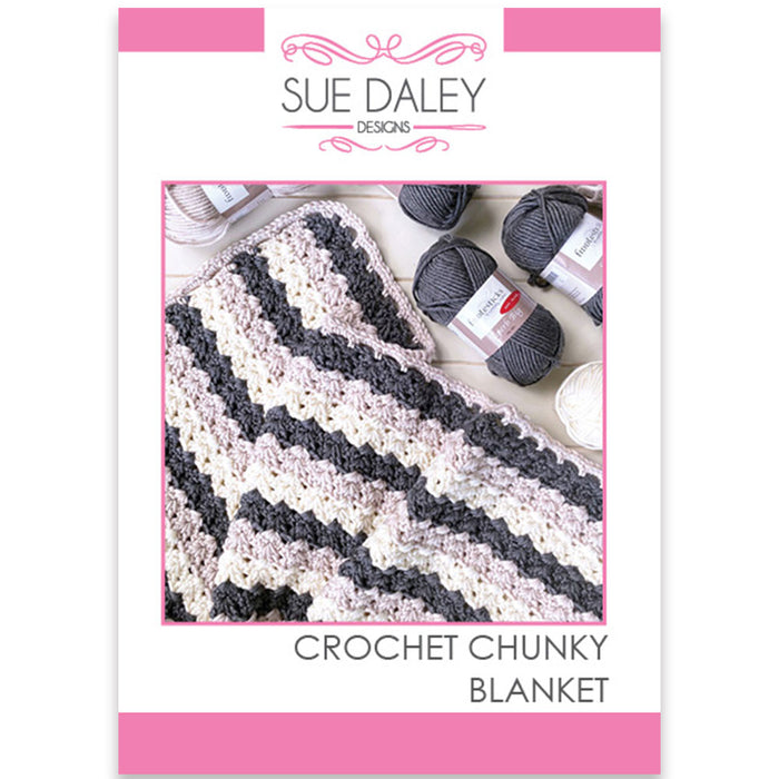 Chunky Crochet Blanket Printed Pattern