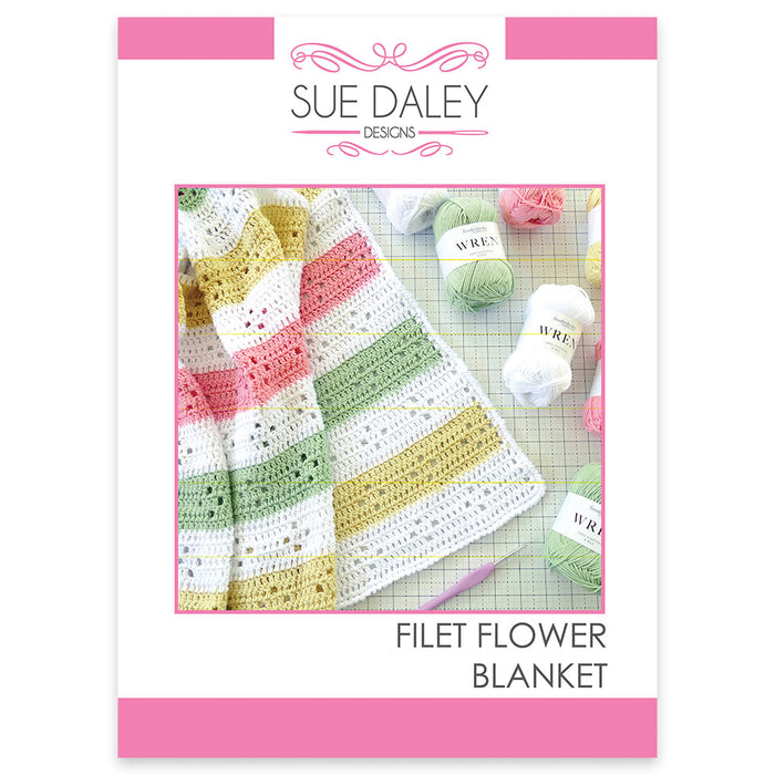 Filet Flower Blanket Printed Pattern