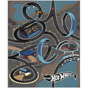 Hot Wheels Classic Race Track Canvas Panel Blau