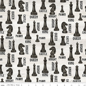 Playing Chess Pieces Off White