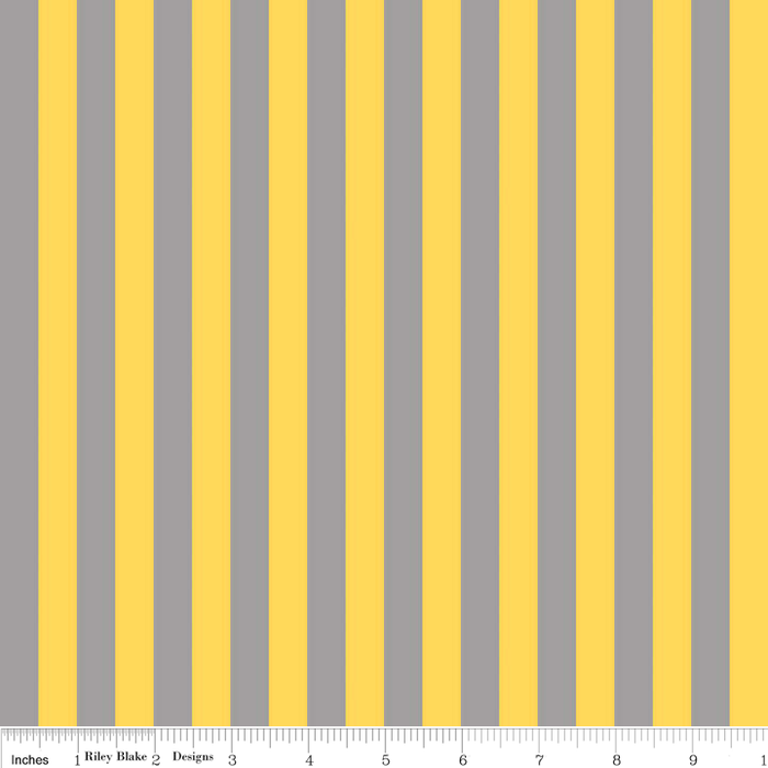 1/2" Stripe Gray/Yellow