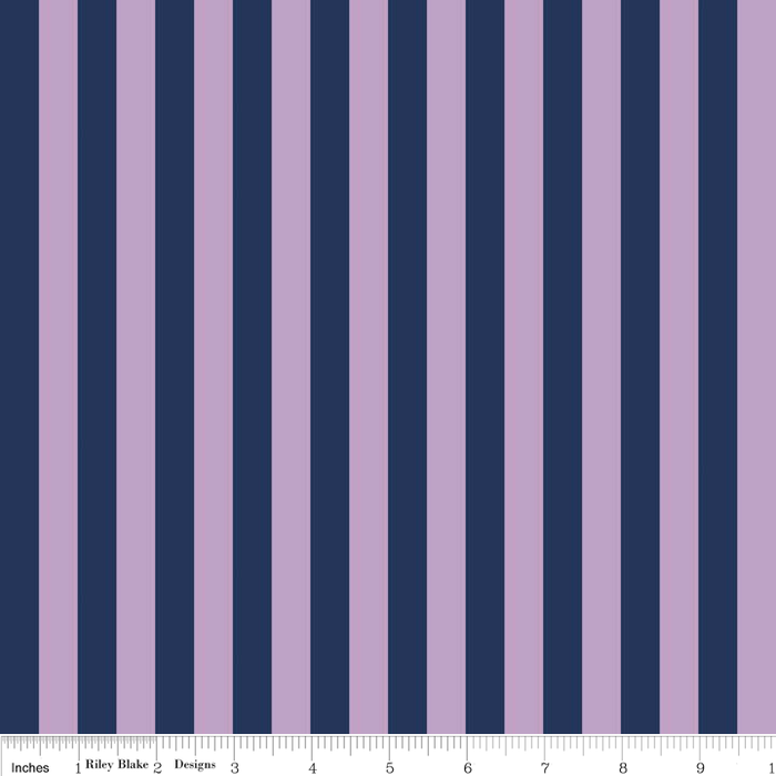 1/2" Stripe Navy/Purple