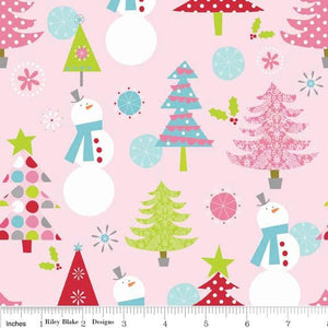 Knit Christmas Snowman Pink 3m