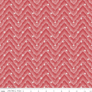 Floral Hues Red Floral Chevron