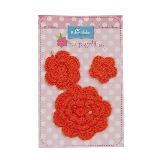 Sew Together Crochet Flowers - Orange