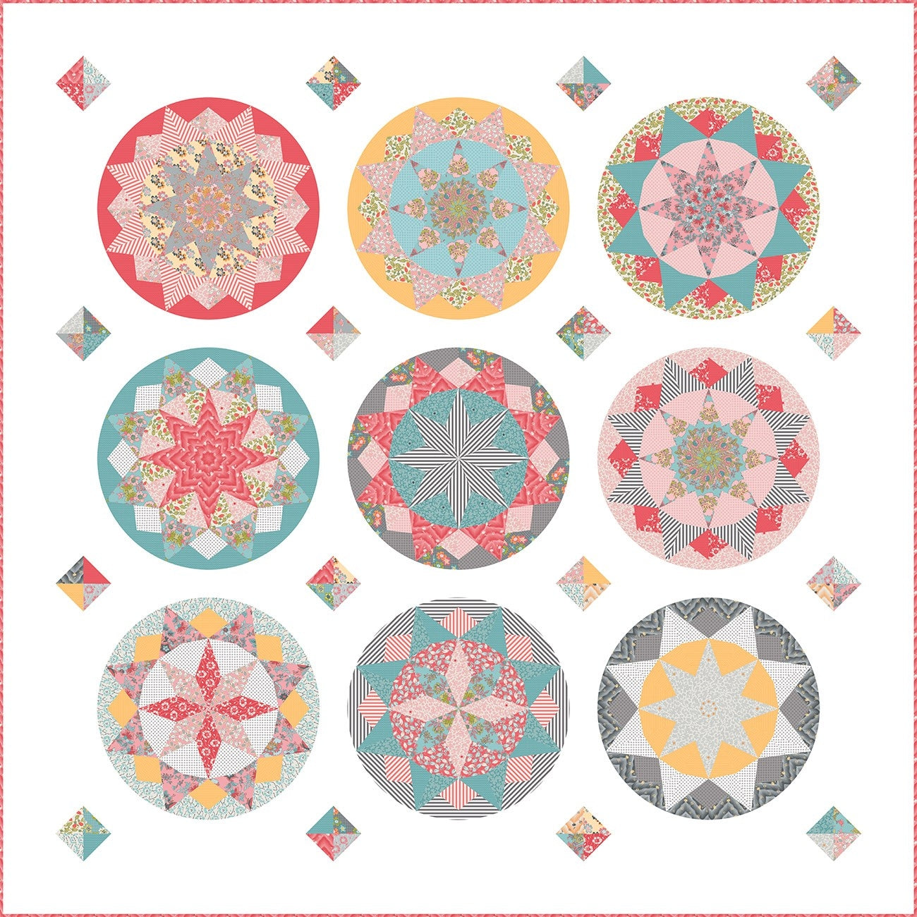 Sundial Quilt Pattern Patchwork with Busyfingers